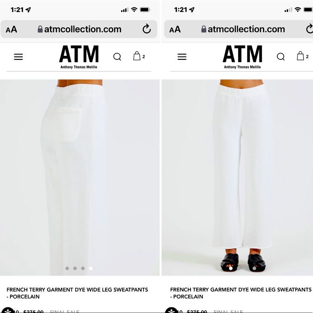 ATM sz Large French Terry sweat pants